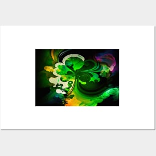 St Patricks Day Artwork - Green abstract artwork Posters and Art